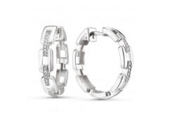 Серьги классические из белого золота с бриллиантом