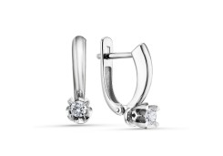 Серьги из белого золота с бриллиантом
