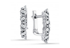 Серьги из белого золота с бриллиантом