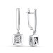 Серьги висячие из белого золота с бриллиантом