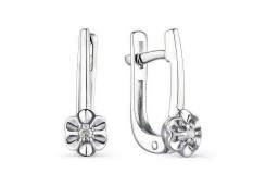 Серебряные cерьги с бриллиантом
