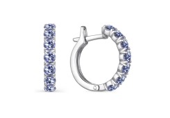 Серебряные cерьги с танзанитом