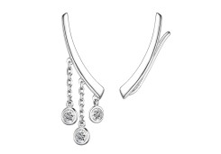 Серебряные cерьги классические с фианитом
