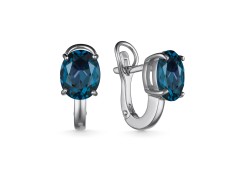 Серебряные cерьги с лондон топазом