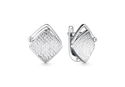 Серебряные cерьги классические с бриллиантом
