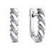 Серебряные cерьги классические с фианитом