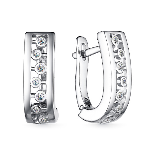 Серебряные cерьги с фианитом