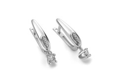 Серебряные cерьги висячие с бриллиантом