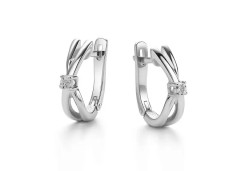 Серебряные cерьги классические с бриллиантом