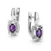 Серебряные cерьги с аметистом