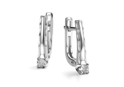 Серебряные cерьги классические с бриллиантом