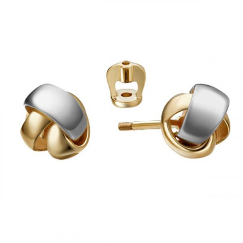 Серьги пусеты (гвоздики) из желтого золота