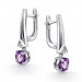 Серебряные cерьги висячие с аметистом