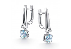 Серебряные cерьги висячие с топазом