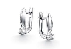 Серебряные cерьги с бриллиантом