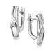 Серебряные cерьги классические с бриллиантом