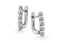 Серебряные cерьги с муассанитом