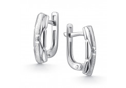 Серебряные cерьги классические с бриллиантом