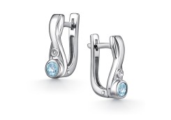 Серебряные cерьги с топазом