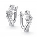 Серебряные cерьги классические с бриллиантом