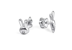 Серебряные cерьги пусеты (гвоздики) с бриллиантом