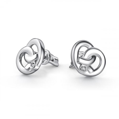 Серебряные cерьги пусеты (гвоздики) с фианитом