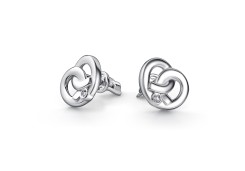 Серебряные cерьги пусеты (гвоздики) с фианитом