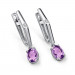 Серебряные cерьги висячие с аметистом