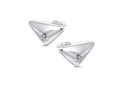 Серебряные cерьги пусеты (гвоздики) с бриллиантом