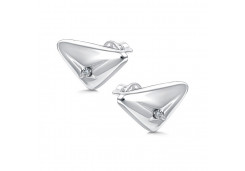 Серебряные cерьги пусеты (гвоздики) с бриллиантом