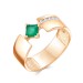 Золотое кольцо с агатом зеленым