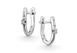 Серебряные cерьги классические с бриллиантом