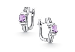 Серебряные cерьги с аметистом
