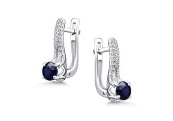 Серебряные cерьги с сапфиром