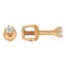 Золотые cерьги пусеты (гвоздики) с фианитом