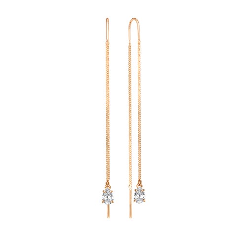 Золотые cерьги с фианитом