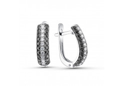 Серьги из белого золота с бриллиантом