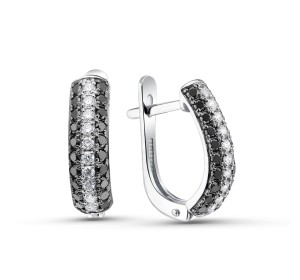 Серьги из белого золота с бриллиантом