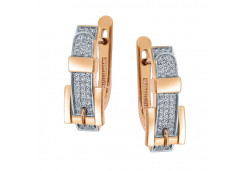 Золотые cерьги классические с бриллиантом