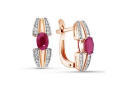 Золотые cерьги с рубином