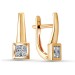 Золотые cерьги классические с бриллиантом
