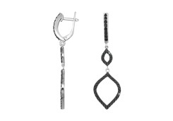 Серебряные cерьги висячие с фианитом