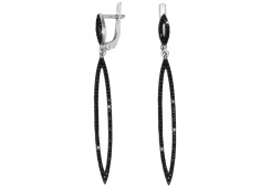 Серебряные cерьги висячие с фианитом