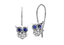 Серебряные cерьги классические с фианитом
