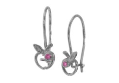 Серебряные cерьги классические с фианитом