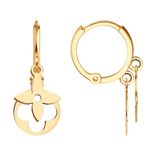 Золотые cерьги висячие