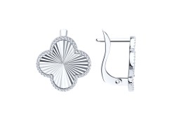 Серьги классические из белого золота