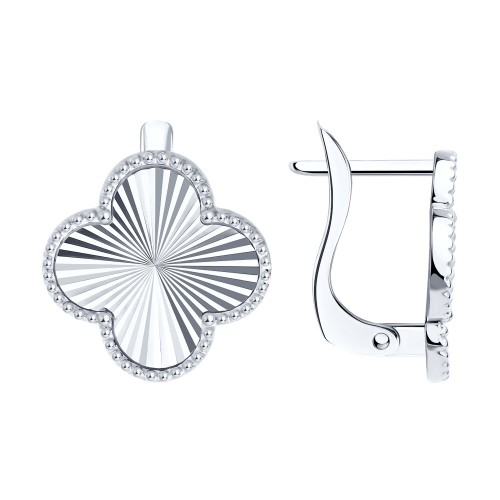 Серьги классические из белого золота