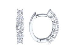 Серьги классические из белого золота с фианитом