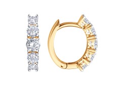 Золотые cерьги классические с фианитом